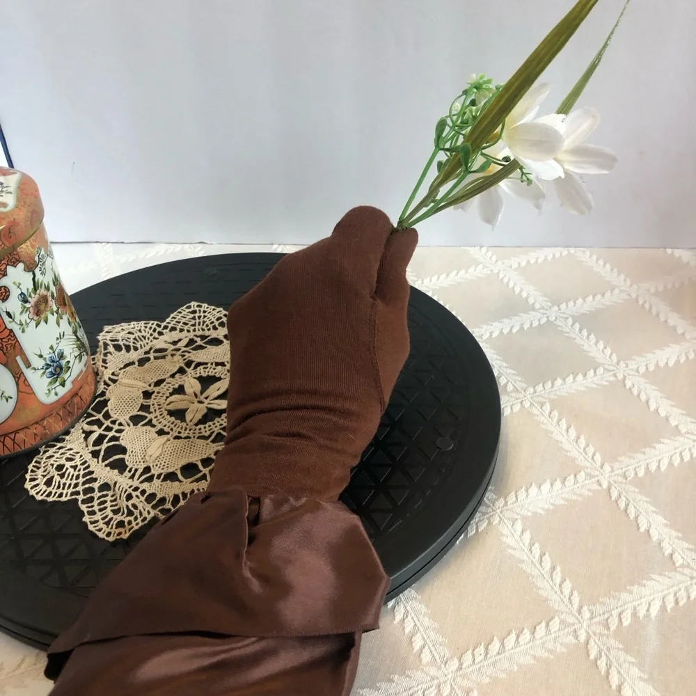 Vintage 1950s Bemberg Gloves by Gutman Lann Gloves Espresso Brown Size 6.5”
